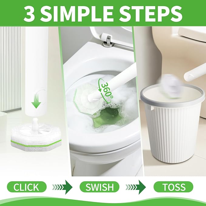 80 Count Toilet Bowl Wand Refills for Clorox, Disposable Toilet Brush for Clorox Wand Cleaning System, Upgrade Toilet Bowl Cleaner Refill Pads for Closestool Cleaning,No Falling Apart,Rainforest Rush
