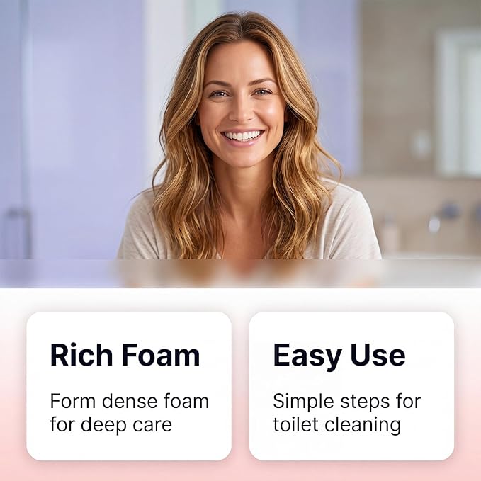 Ultra Foaming Toilet Cleaner Powder Pouches Self-Activating Cleaning Foam Easy Deep Clean for Home & Bathroom ﻿ (Water Lily)