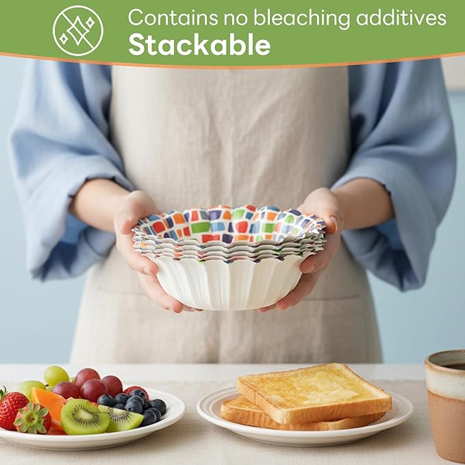 30 Pcs Small Paper Bowls, 8oz Floral Disposable Soup Bowl, Heavy Duty Printed Disposable Bowls For Snack,Dessert,Ice Cream,Salad, Party & Everyday Use(Colored Stones)