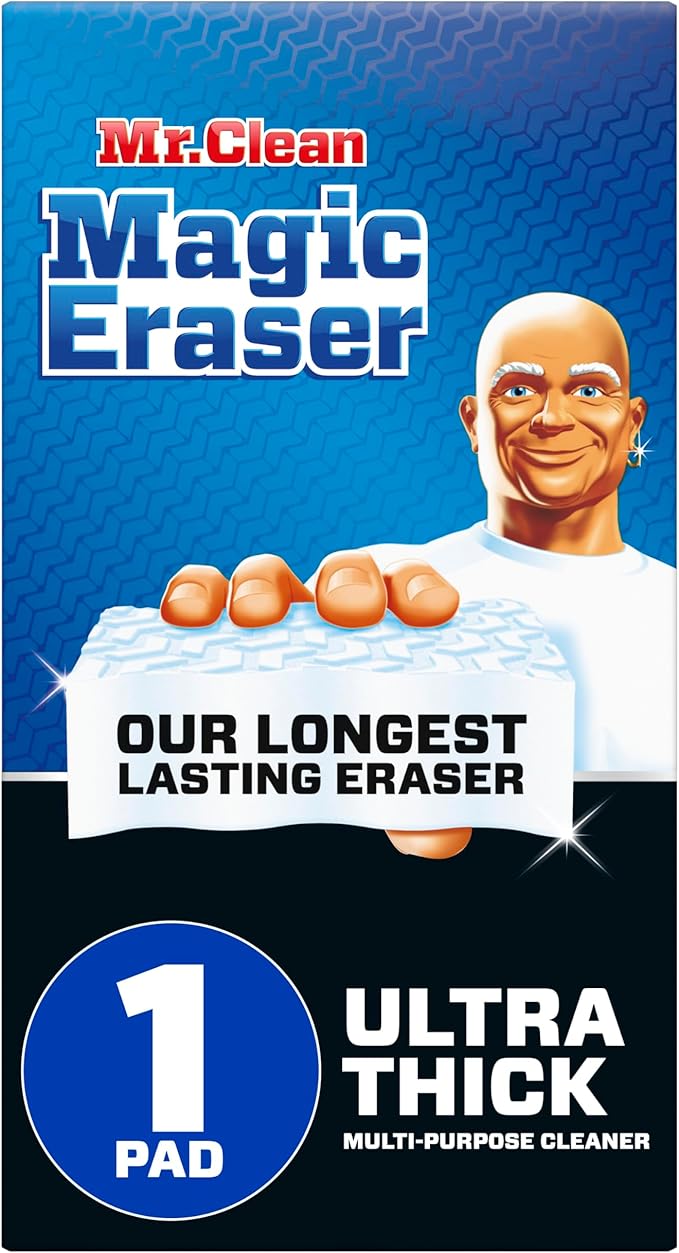 Mr. Clean Magic Eraser Ultra Thick Multi Purpose Cleaner, Magic Eraser Sponge Multi Surface Cleaner, 1ct
