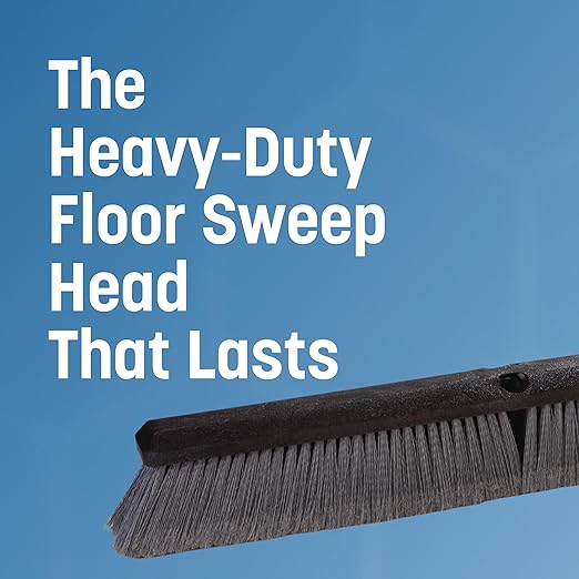 SPARTA Flo-Pac Plastic Flagged Sweep, Floor Sweep for Cleaning, 18 Inches, Gray