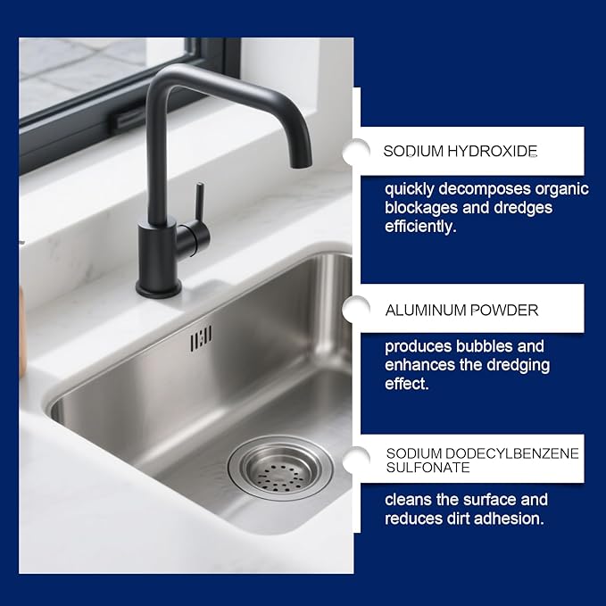Clogless Sink Drain Powder – Pipe Unblocking & Sewer Cleaning Solution for Kitchen, Bathroom & Laundry Drains, Odor Reduction & Easy-to-Use Powder, 8-Pack
