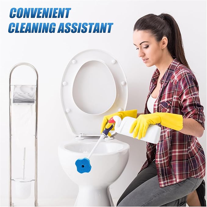 50PCS Toilet Bowl Wand Refills, Replacement Heads for Bathroom Washroom Cleaning Pads, Disposable Toilet Brush Refills Compatible with Household Brushe Scrubber Cleaning Refill Pack Ocean Fresh Blue
