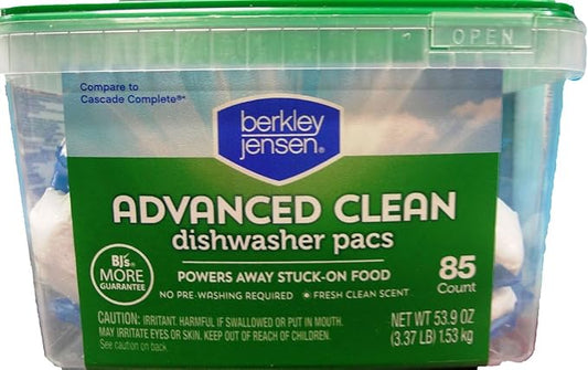 Berkley & Jensen Advanced Clean Dishwasher Packs, Fresh Clean Scent, 85 Count