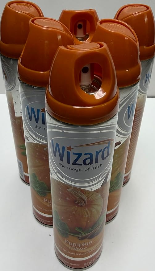 Wizard The Magic of Fresh | Odor Neutralizer & Air Freshener - 10 Oz. Pumpkin spice (Pack of 6) (Packaging May Vary)