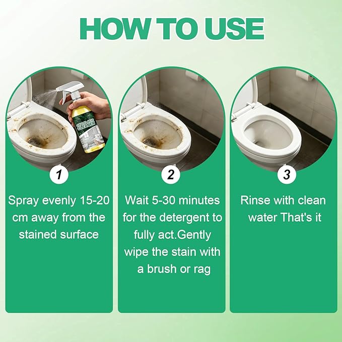 Yicengy 2 Bottle Oxalic Acid Cleaner, Powerful Stain Removal Spray for Bathroom, Oxalic Acid Cleaner Spray, Multipurpose Stain Remover Spray for Bathroom-100ml/3.38fl.oz