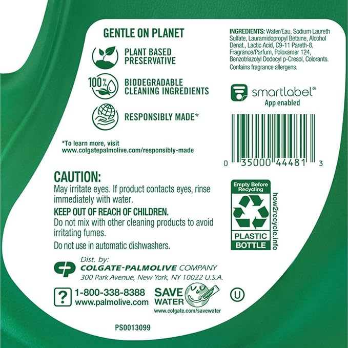 Ultra Palmolive Antibacterial Dishwashing Liquid, Original Scent, Dish Soap Refill 102 Fl. Oz, bundled with Heavy Duty Scotch Brite Sponge