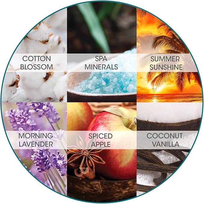 Fresh Products ourfreshe Plug In Air Freshener 30 Day Refills Replace Messy Aerosols with Dry Fragrance For Use in Medium Sized Spaces Variety Scent 6 Pack
