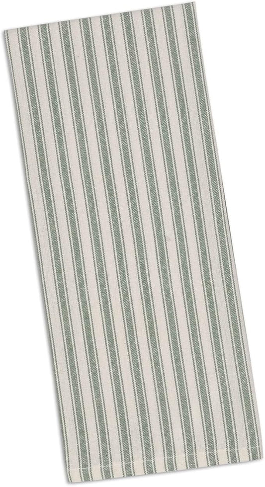 DII Everyday Kitchen, Urban Stripe & Basic Dishtowels, 18x28, Sage, 4 Piece