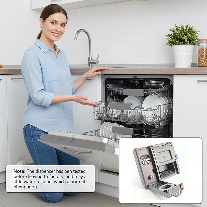 DD81-02202A ，DD81-02628A Dishwasher Detergent and Rinse Aid Dispenser Parts - Compatible with Samsung DW80M2020US, DW80R2031US/UG, DW80N3030US/UW/UB