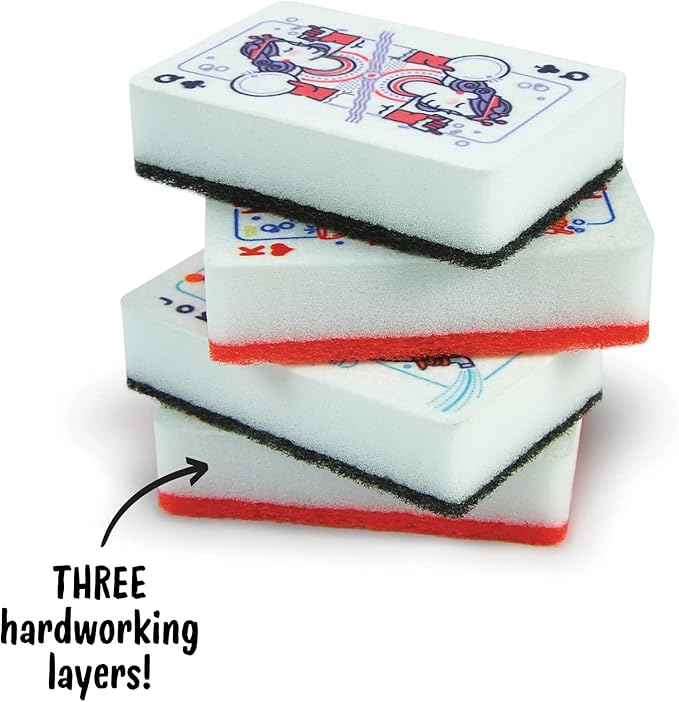 Genuine Fred, Clean House, Kitchen Sponges, Set of 4, Assorted, (5286465)