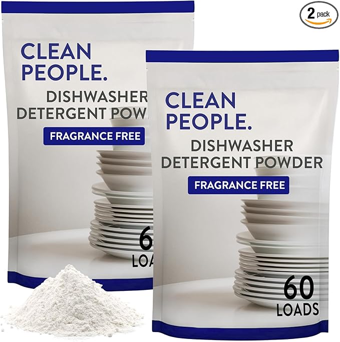 The Clean People Dishwasher Detergent Powder | Cuts Grease and Rinses Sparkling Clean | Residue-Free | Fragrance Free and Unscented, 120 Loads