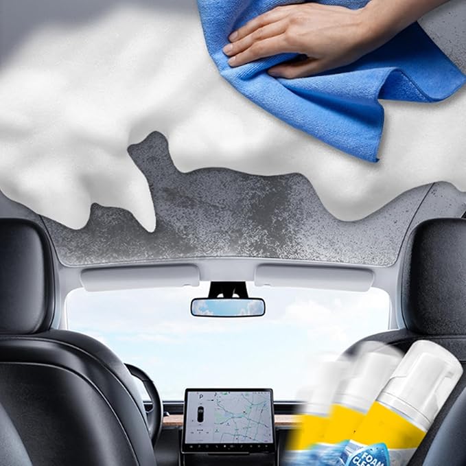 Foam Cleaner All Purpose, Multifunctional Foam Cleaner for Car, New Foam No-Rinse Cleaner for Car Interior, Kitchen, Bathroom Tiles, Sofa (3PC, 150ML)