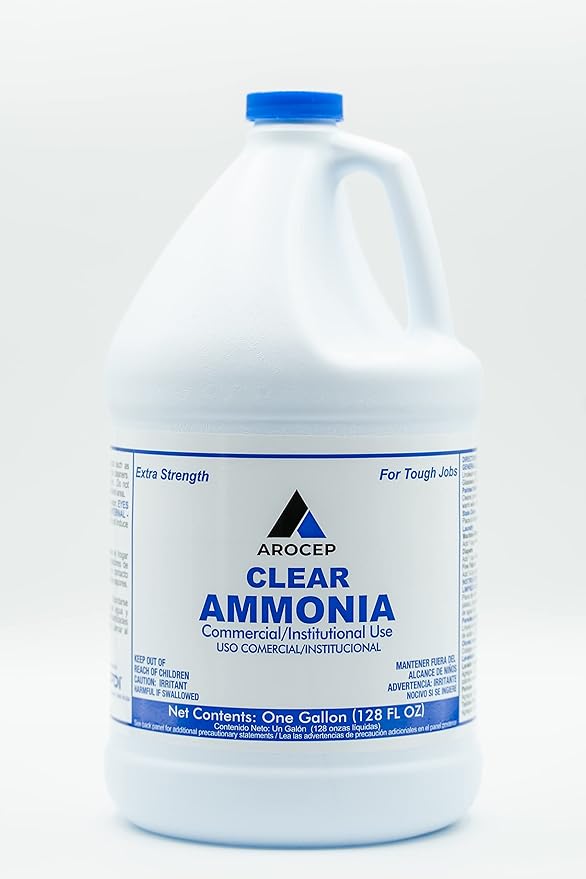 CPDI Clear Ammonia Cleaner Liquid, 1 Gallon, Multipurpose, Multi-Surface Cleaning Solution Removes Grease, Hard Water Stains, and Odors, Kitchen and Bathroom Use