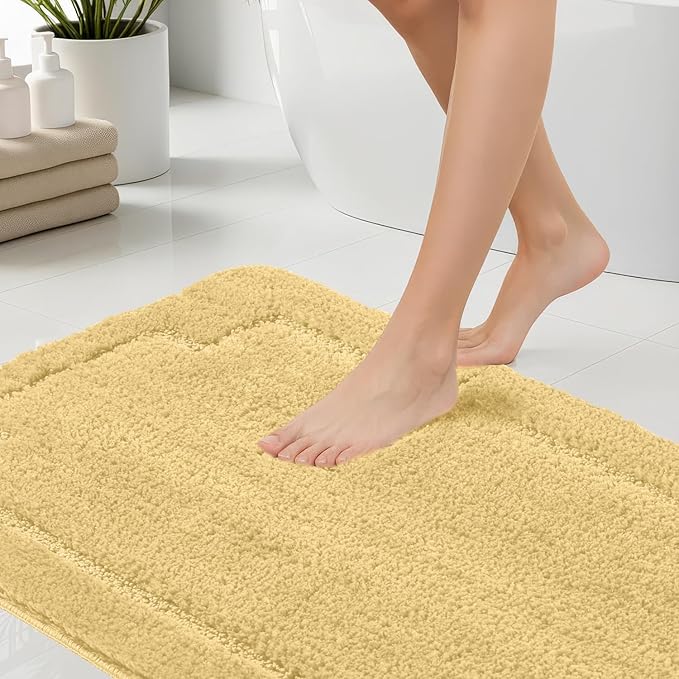 Bath Rugs Bathroom Mat Soft Absorbent Plush Shaggy Soft Floor Non Slip Shower Bath Tub Machine Washable