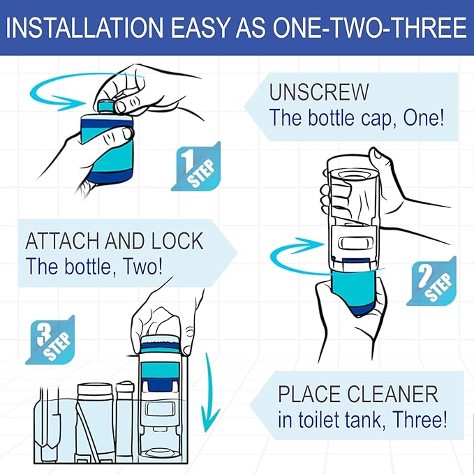 eHouse Refill Bottle Automatic Toilet Bowl Cleaner with Antibacterial and Cleansing Properties, Rich Foam, and a Pleasant Unscented