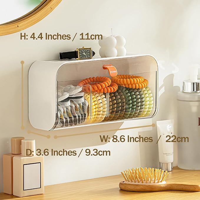 Pad Holder for Bathroom, Sanitary Napkins Organizer, Feminine Tampons Storage Day Overnight Cotton Pad Holder, White
