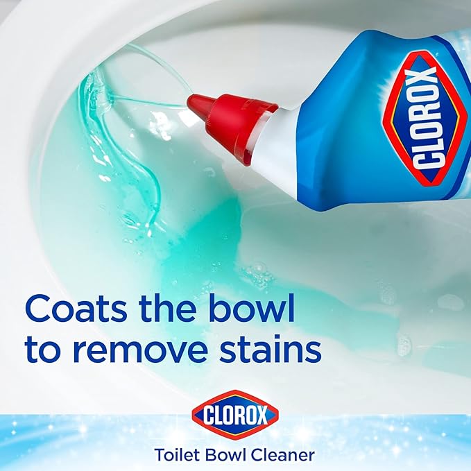 Clorox Toilet Bowl Liquid Disinfecting Cleaner with Clinging Bleach Gel, Remove Mildew and Mold, Fresh Scent, 24 Ounces