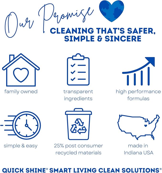 Quick Shine Multi Surface Floor Finish 27oz, 6Pk | Cleaner & Polish to use on Hardwood, Laminate, Luxury Vinyl Plank LVT, Tile & Stone | Safer Choice w/Clean Shine Technology | Shine-Protect-Refresh