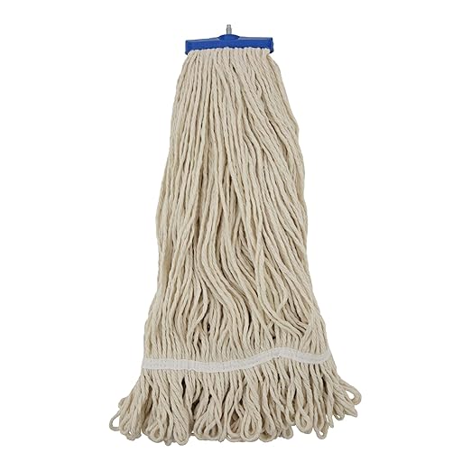 Boardwalk BWK824C Mop Head, Lie-Flat Head, Cotton Fiber, 24oz, White (Case of 12)