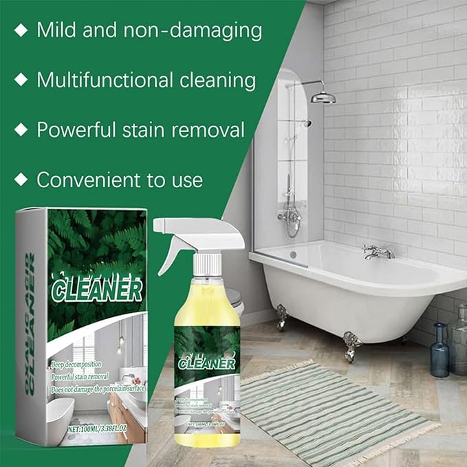 Oxalic Acid Cleaner, Oxalic Acid Powerful Stain Cleaner, Powerful Stain Removal Spray for Bathroom, Multi-Surface, Deep Cleaning, for Floor Countertop and Toilet (1pc)