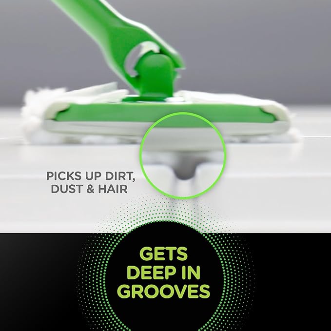 Swiffer Sweep + Mop, Dry Pads Refill, Floor Cleaner for Dirt, Dust, Hair, Cleaning Cloths for Mopping Home, Bathroom, Kitchen, All Purpose Multi-Surface Floor Wipes, Heavy Duty, Gain, 40ct
