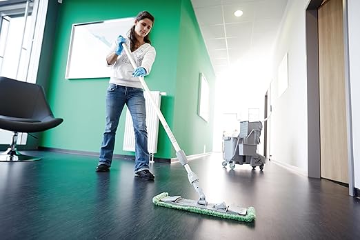 Unger Commercial Desk and Table Cleaning Kit - Dual-Compartment Bucket with Flat Mop System for Offices Schools & Facilities, Efficient Surface Cleaning System - CK047