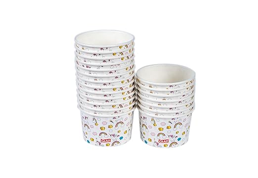 Glad for Kids Unicorn Paper Mini Snack Bowls, Lids Not Included - Heavy Duty Disposable Snack Cups with Unicorn Print, No Lids Included, 6 Ounce, 20 Count - 10 Pack