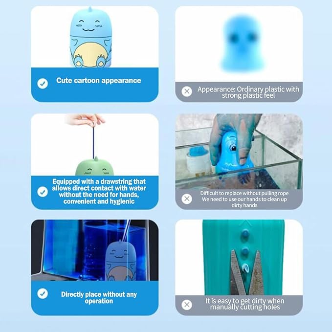 Dinosaur-Shaped Toilet Bowl Cleaner Bottle,Automatic Bathroom 𝙏𝙤𝙞𝙡𝙚𝙩 Tank Cleaner with Ocean Scent,Long Lasting 𝙏𝙤𝙞𝙡𝙚𝙩 Cleaner,Powerful Cleaning (Blue)