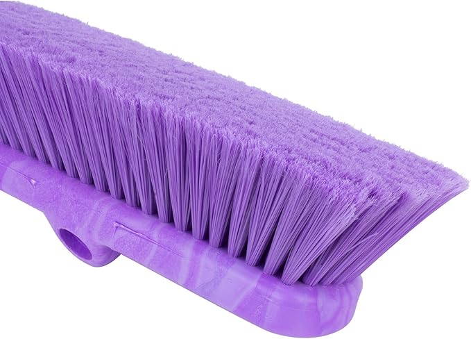 SPARTA 41278EC68 Flo-Thru Plastic Wall Scrub Brush, Equipment Brush With Soft Nylex Bristles For Industrial Kitchens, Hospitals, Commercial Cleaning, 4 Inches, Purple