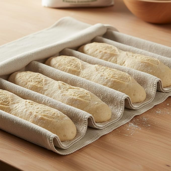 LITO LINEN AND TOWEL Flour Sack Towels for Bread Dough Proofing – Unbleached, Thick Cotton Baking Cloth for Baguettes, Ciabatta, Pastry – Reusable, 28"x28", 6-Pack