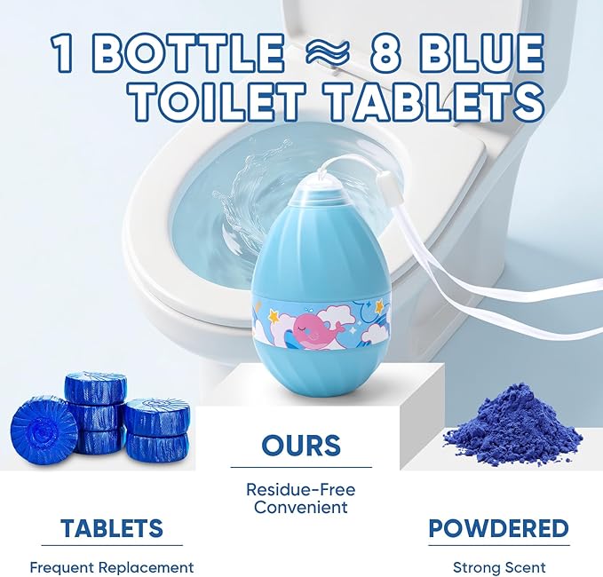 Automatic Toilet Bowl Cleaner Tablets, Long-Lasting Toilet Bowl Cleaner, Bathroom Toilet Tank Cleaner (4 Bottles)
