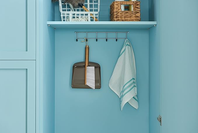 Harper Live.Love.Clean. Snap-Together Bamboo Counter Brush & Resin Dust Pan Set for Cleaning Dust, Pet Hair & Fine Dry Dirt