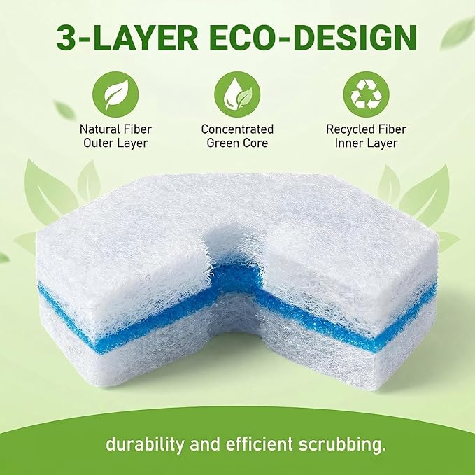 50PCS Toilet Bowl Cleaner Refills, Disposable Wand Refills Compatible with Most Systems, Scrubber Refill Heads for Bathroom Cleaning