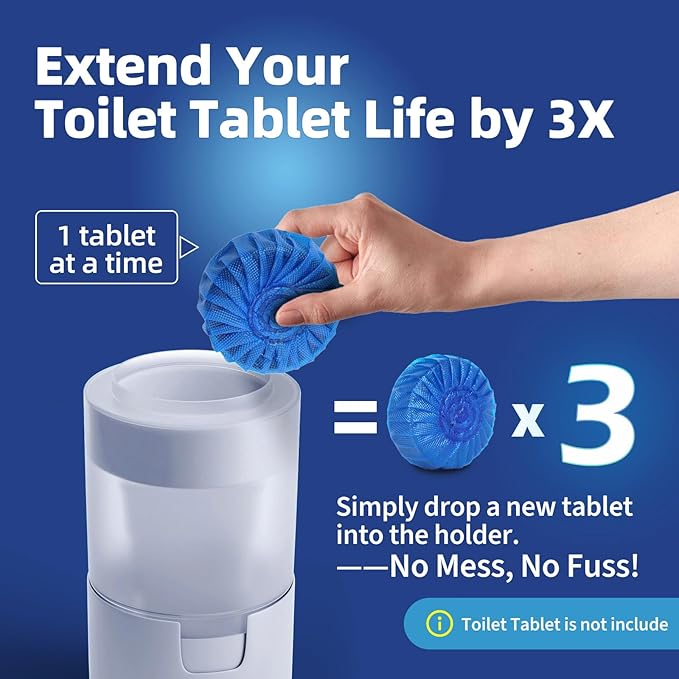 Toilet Tablets Saver, Slow-Release Holder for Toilet Bowl Cleaner Tablets, Prevents Clogging & Residue, Extends Tank Tablet & Bleach Lifespan Up to 3X(Tablet Not Included)