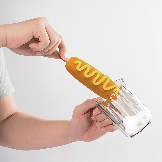Genuine Fred Bottle Bites Corn Dog Bottle Brush Long-Handle Sponge, Fun and Unique Design, Gift-Ready Packaging