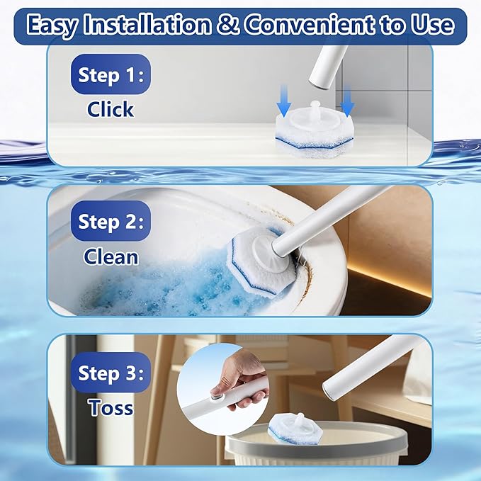 40 Toilet Wand Refills for Clorox Toilet Wand, Disposable Toilet Brush Head with Rich Foaming, Extra Thick Triple-layer Refills, Strong Cleaning & Scrubbing Power, Won't Fall Off or Fall Apart