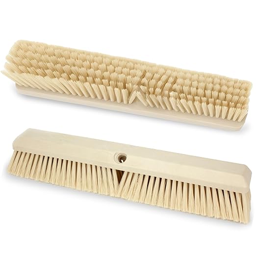 SPARTA 41890EC25 Omni Sweep Plastic Push Broom Head, Heavy Duty, Industrial Broom With Color Code System For Outdoor, Indoor, Garage, Concrete, Patio, Kitchen, Bathroom, 18 Inches, Tan, (Pack of 12)