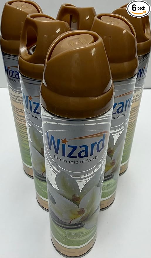 Wizard The Magic of Fresh | Odor Neutralizer & Air Freshener - 10 Oz. Fresh vanilla (Pack of 6) (Packaging May Vary)