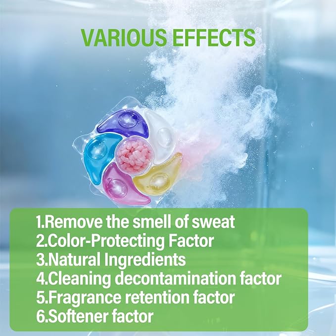 YUCO Pods Laundry Detergent Hypoallergenic,Powerful 6IN1 Detergent Pod,Scent Beads New Formula,Helps to Keep Garment Fresh Clean,Soft and Fragrant (1 Box of 40 Pod,Net 10g/pod,Net 400g)
