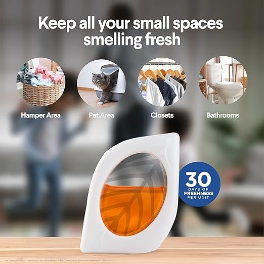 Clorox Fraganzia Small Rooms Air Freshener, Island Escape - Peel & Place, No-Plug, Battery-Free for Closets, Laundry Room, Entry Way, Bathroom, Locker, 0.25 Fl Oz Each, 2 Count - 2 Pack