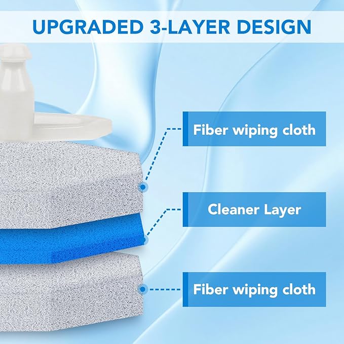 50 Pcs Toilet Wand Refills for Clorox, Upgraded Disposable Replacement Heads Compatible with Clorox Toilet Wand for Bathroom Cleaning