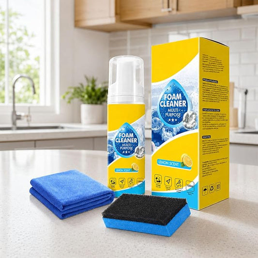 4-in-1 Multi-Enzyme Foam Cleaner, Foam Cleaner Multi Purpose, Enzyme Cleaner, for Car Interior, Kitchen Grease, Bathroom Tiles,Sofa Upholstery (1PCS)