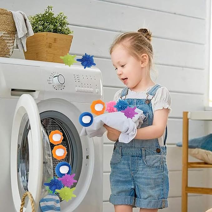 15 Packs Washer Balls, Reusable Tangle-Free Eco-Friendly Laundry Scrubbing Balls, Solid Colorful Laundry Washing Balls Enhance Your Machine Cleaning Power + 5 Pack Laundry Ball Hair Extractors
