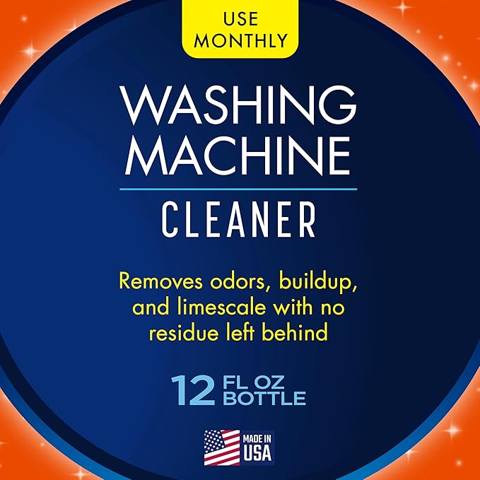 Glisten Washing Machine Cleaner, Helps Remove Odor, Buildup, and Limescale, Fresh Scent, Made in the USA, 12 Ounce Bottle
