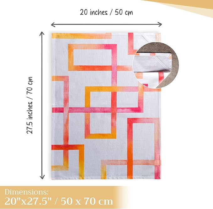 Maison d' Hermine Kitchen Towels Set of 3 100% Cotton 27.50" x 20" Reusable Cloth Tea Dish Towels Absorbent with Hanging Loop for Kitchen Farmhouse Hotel Spring Summer - Summer Maze