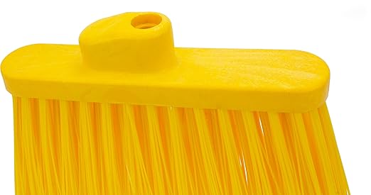 SPARTA Sweeper Broom – 12 Inch Angled Outdoor Broom Head with Durable Polypropylene Bristles, Standard Thread Compatible for Home Garage or Kitchen Cleaning, Yellow