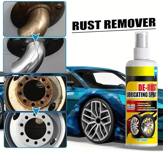 Rust Removal Spray, With Sponge, 100ml, Stain Cleaning Mist, Garage Rust Cleaner, Quickly Restoring Metal Surfaces, For Garage Trailer Driveway Brake Disc Motorcycle Car Kitchen Shower