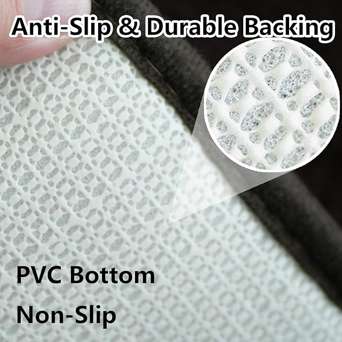 Bathroom Rugs Sets 2 Piece, Extra Soft Chenille Bath Mat Ultra Absorbent Bathroom Rug, Bathroom Mat with Sturdy PVC Non-Slip Bottom, Machine Washable Bath Rugs (20x32 Inch + 16x24 Inch, Coffee)