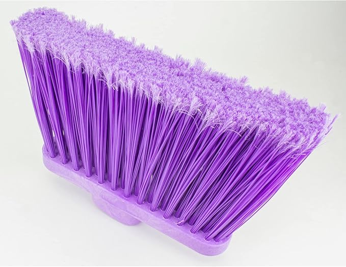 SPARTA Plastic Large Debris, Angled, Broom Head with Color Coded for Indoor, Outdoor, Home, Restaurant, Lobby, Office, 12 Inches, Purple, (Pack of 12)